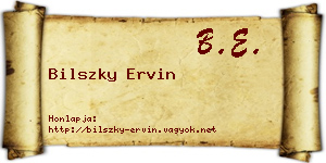 Bilszky Ervin névjegykártya
