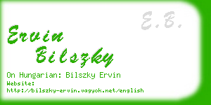 ervin bilszky business card